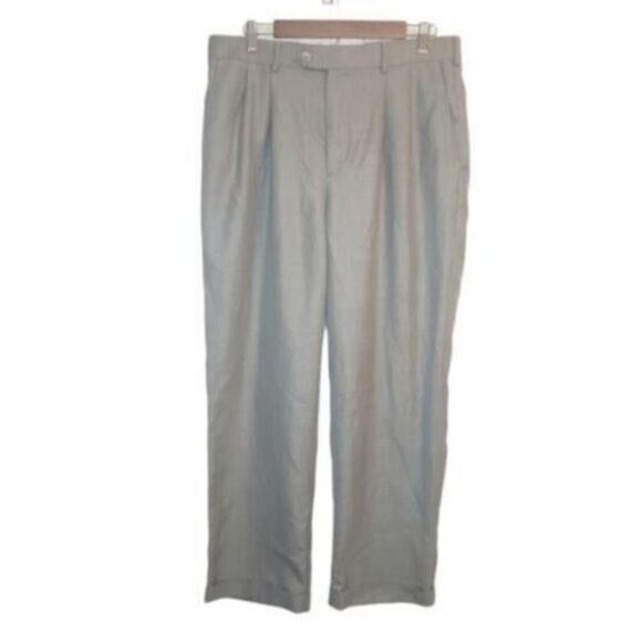 Perry Ellis Mens Size 34 Gray  Solid Dress Pants - Picture 9 of 9